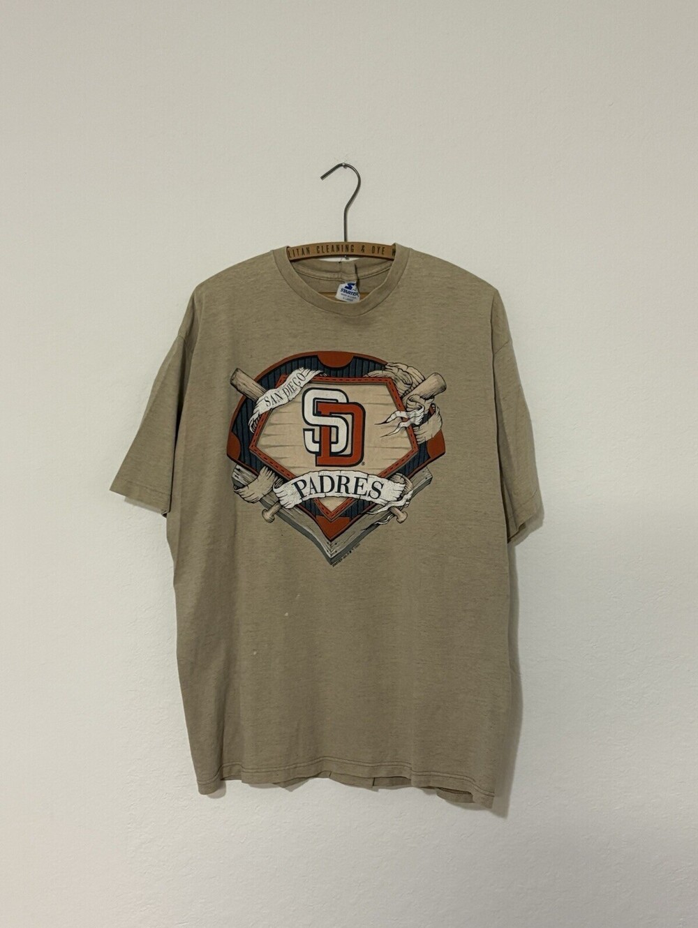 Vintage Starter San Diego Padres Beige MLB Baseball Size XL (altered size)